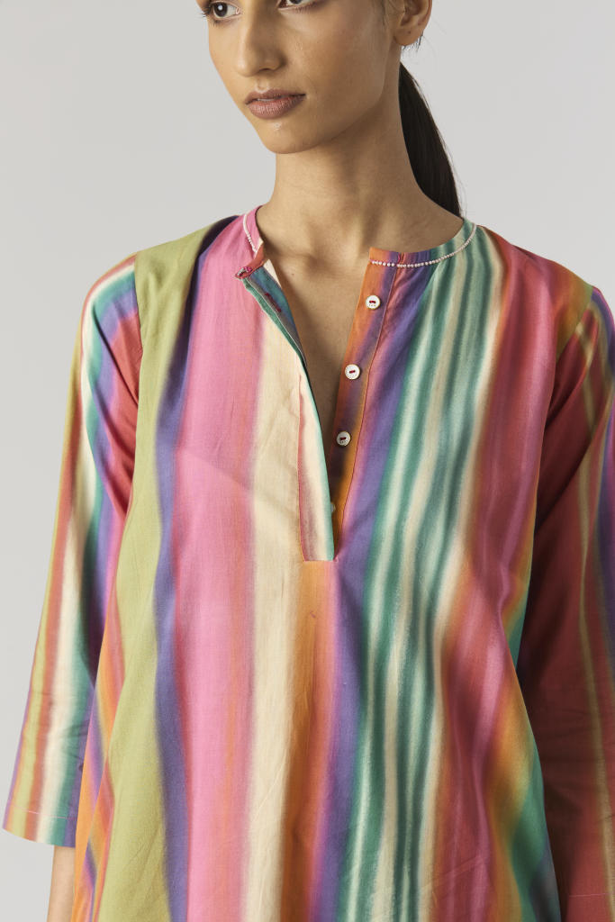 AURORA LONG KURTA SET cotton by Yam in multi color for women Worldwide
