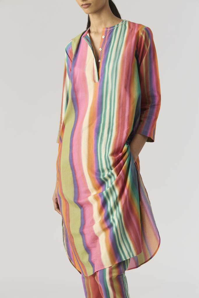 AURORA LONG KURTA SET cotton by Yam in multi color for women Worldwide