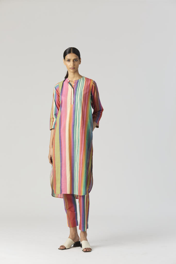 AURORA LONG KURTA SET cotton by Yam in multi color for women Worldwide