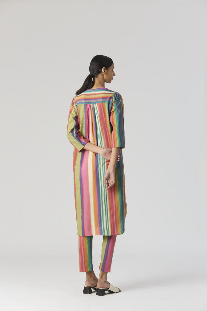 AURORA LONG KURTA SET cotton by Yam in multi color for women Worldwide