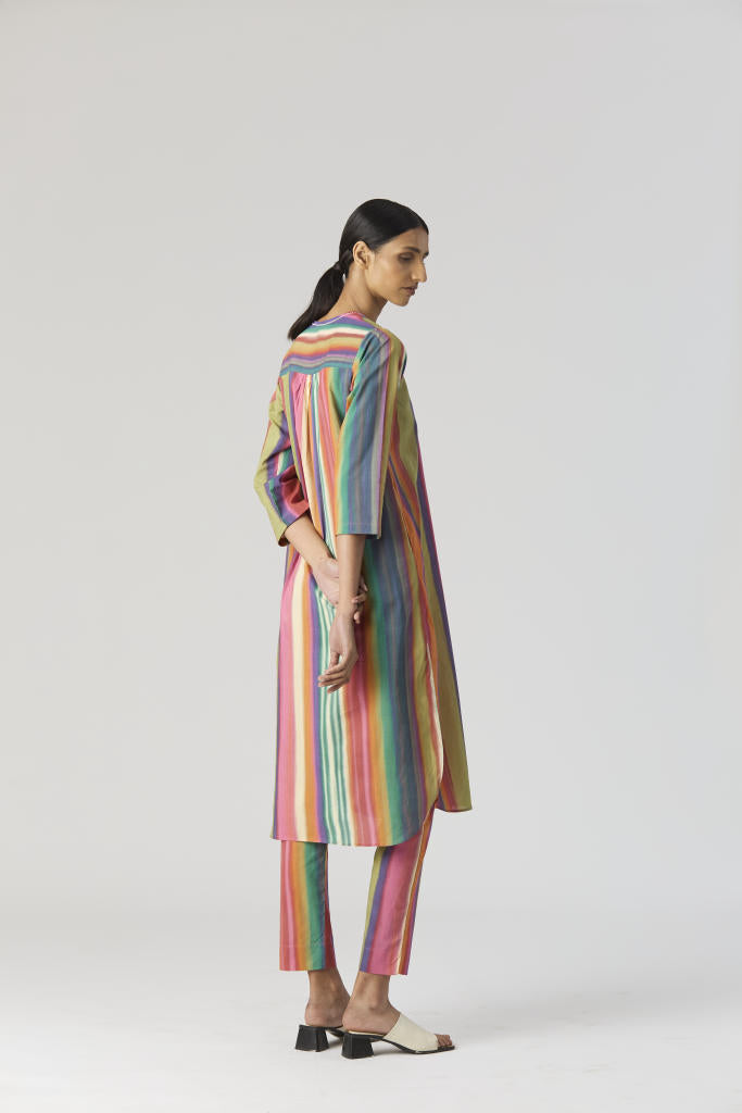 AURORA LONG KURTA SET cotton by Yam in multi color for women Worldwide