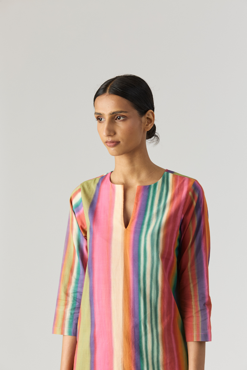 AURORA SHORT KURTA SET cotton by Yam in multi color for women Worldwide