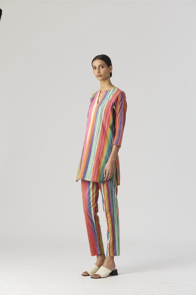 AURORA SHORT KURTA SET cotton by Yam in multi color for women Worldwide