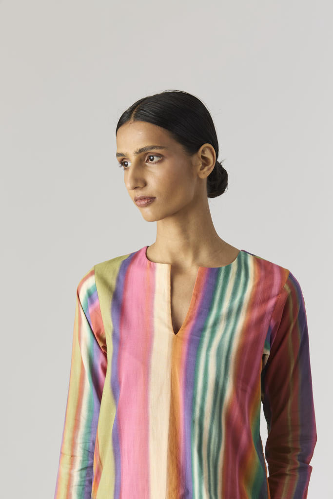 AURORA SHORT KURTA SET cotton by Yam in multi color for women Worldwide