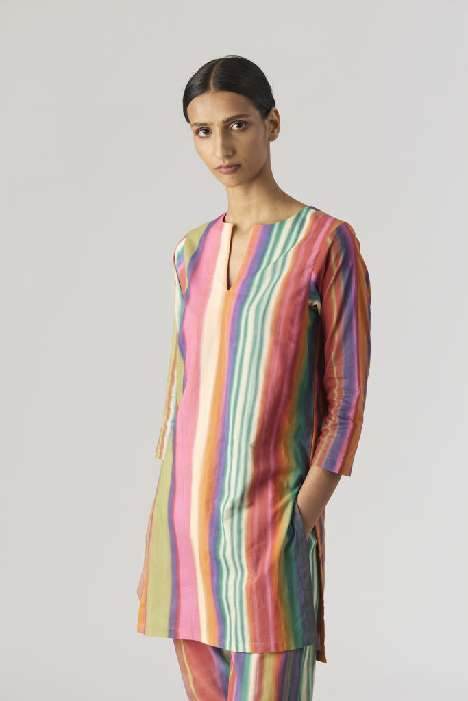 AURORA SHORT KURTA SET cotton by Yam in multi color for women Worldwide