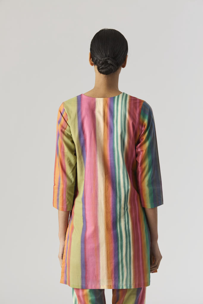 AURORA SHORT KURTA SET cotton by Yam in multi color for women Worldwide