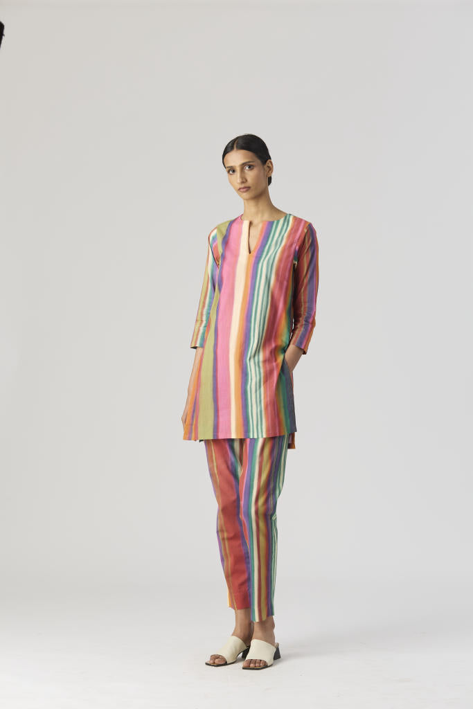 AURORA SHORT KURTA SET cotton by Yam in multi color for women Worldwide