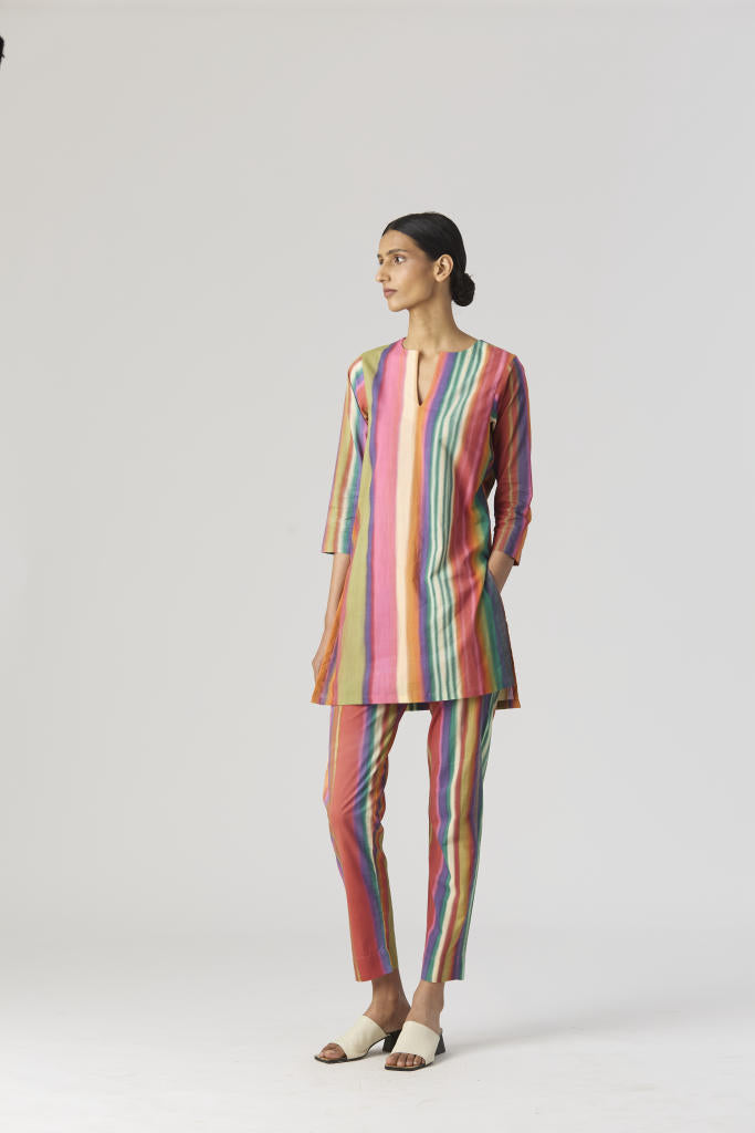AURORA SHORT KURTA SET cotton by Yam in multi color for women Worldwide