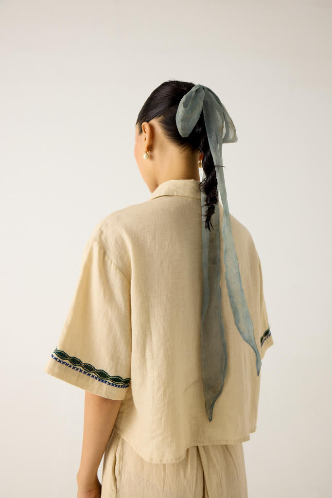 AVA SET-IVORY DUCK APPLIQUE (AVA SHIRT+APPLIQUE PANTS ) cotton by CORD in multi for women Worldwide