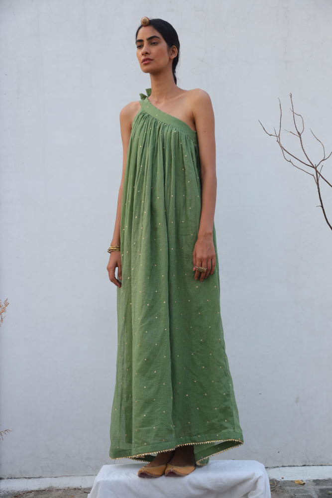 Azal gown by Khara Kapas in green for women Worldwide