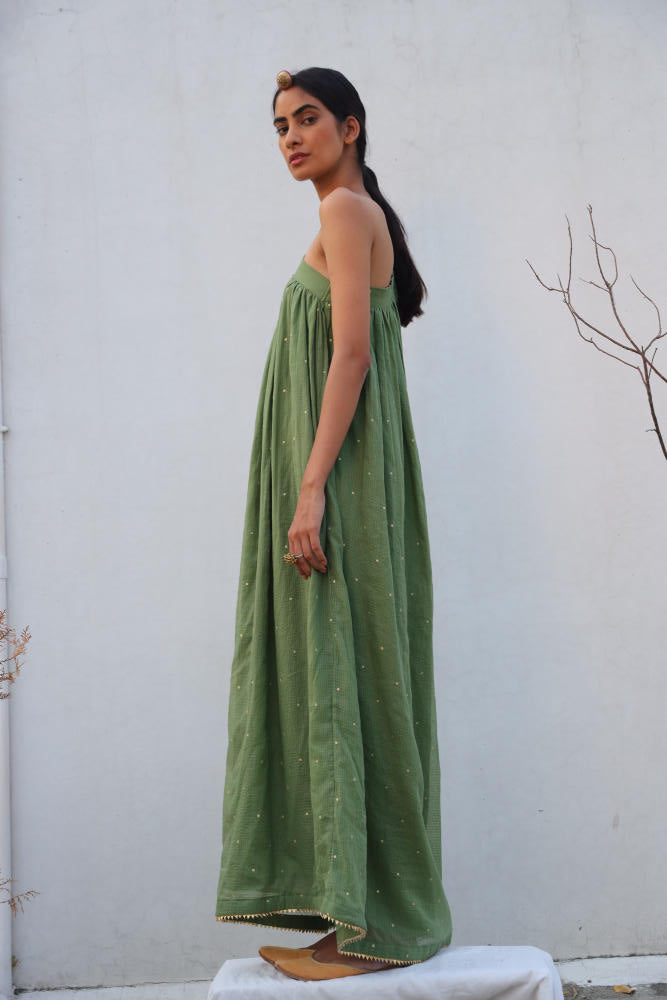 Azal gown by Khara Kapas in green for women Worldwide