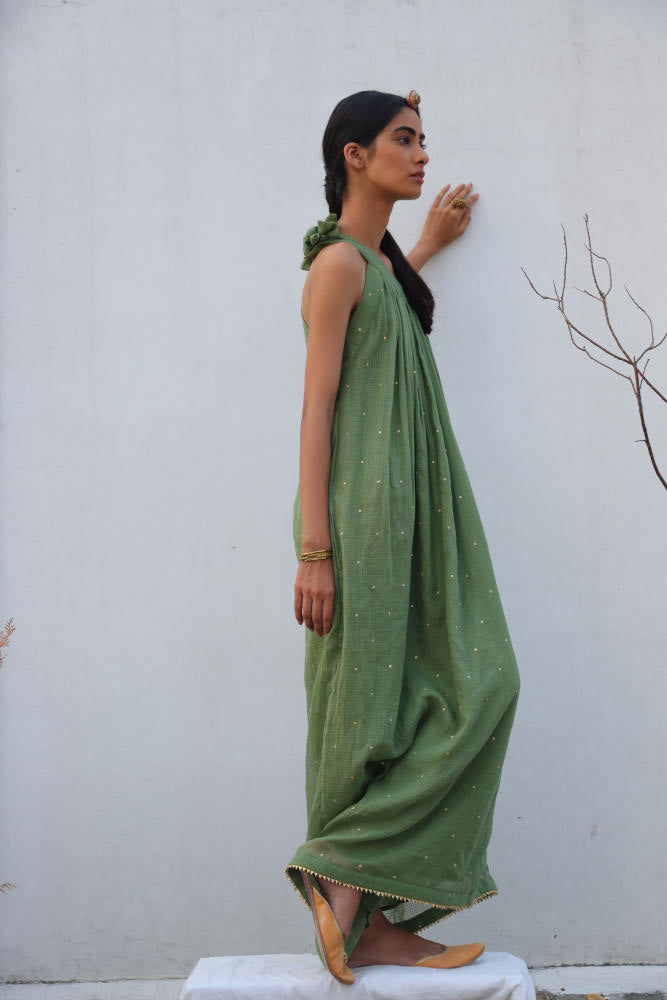 Azal gown by Khara Kapas in green for women Worldwide