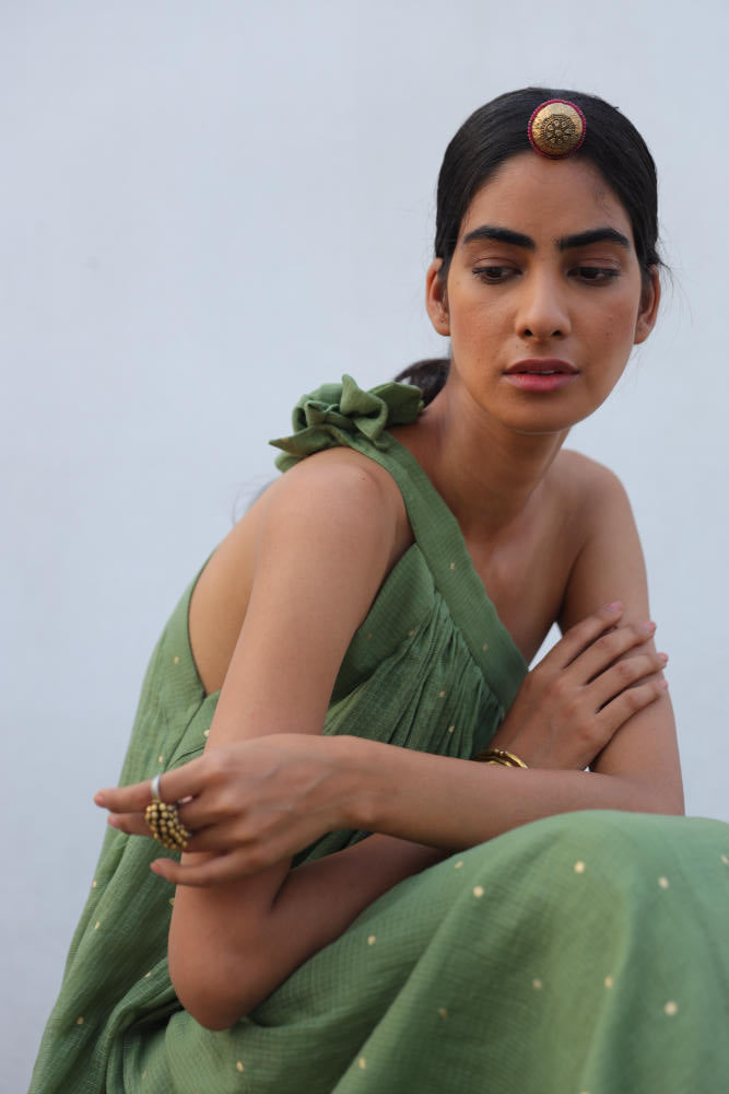 Azal gown by Khara Kapas in green for women Worldwide