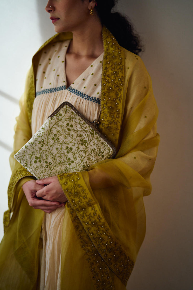 Azami organza hand embroidered dupatta