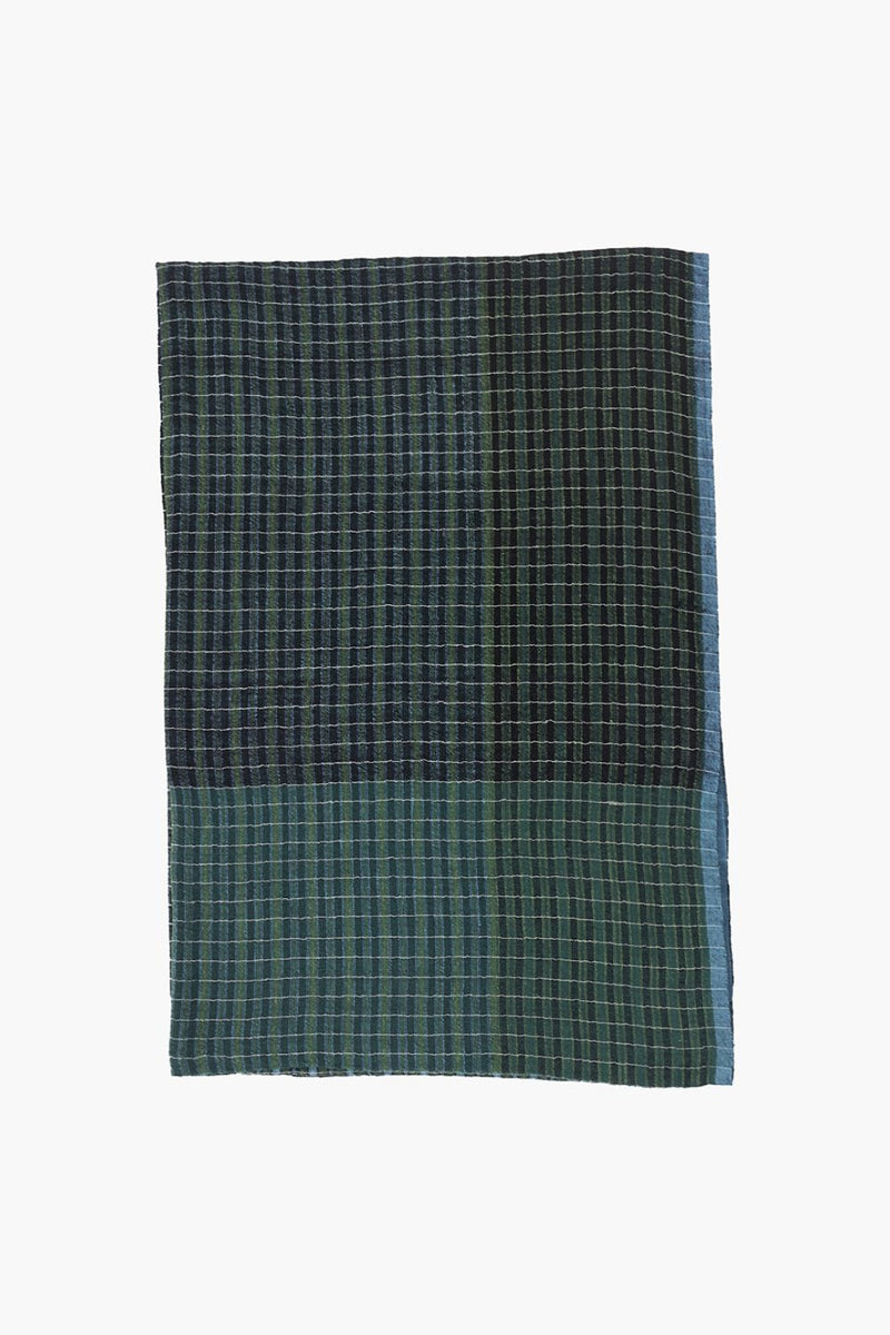 Azure check stole cotton by World of Crow in multi color for women Worldwide