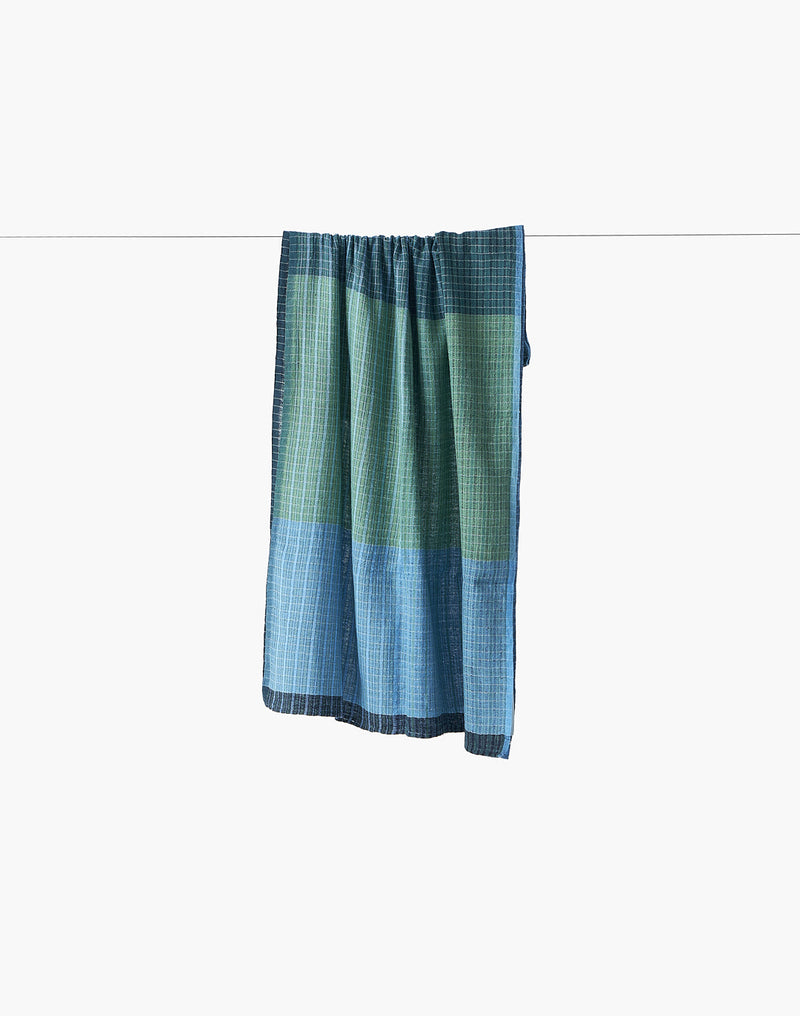 Azure check stole cotton by World of Crow in multi color for women Worldwide