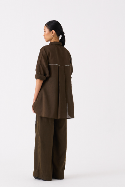 PATCH POCKET SHIRT CO-ORD
(SET OF 2)-DARK OLIVE