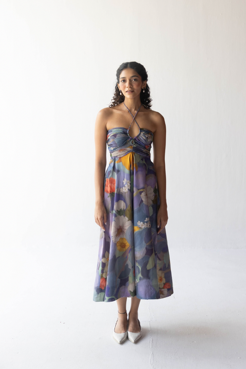 BLUEBERRY GROVE DRESS by Yam in blue color for women Worldwide