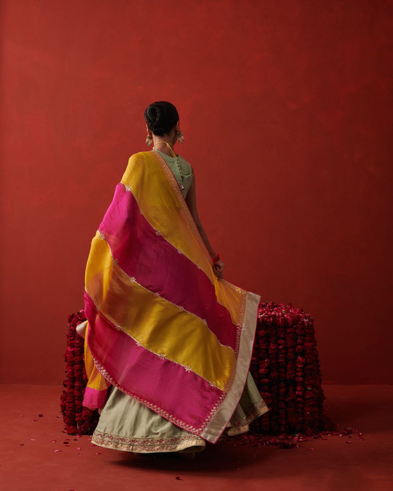 BAGEECHA DUPATTA chiffon by Rashika Mittal in multi color for women Worldwide