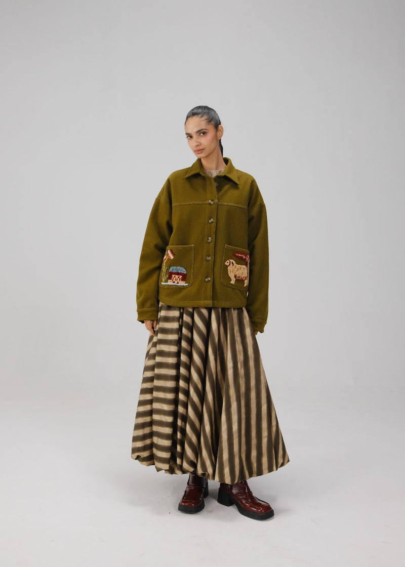 BALLOON SKIRT-B&W by CORD for women Worldwide