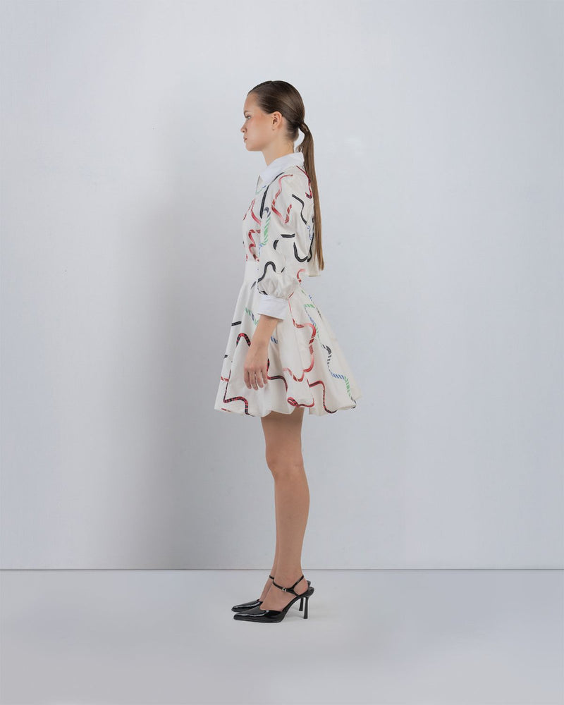 BANDES BUBBLE DRESS - Multicolour + White dress by Leh Studios in multicolour for women Worldwide