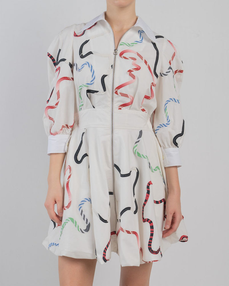 BANDES BUBBLE DRESS - Multicolour + White dress by Leh Studios in multicolour for women Worldwide
