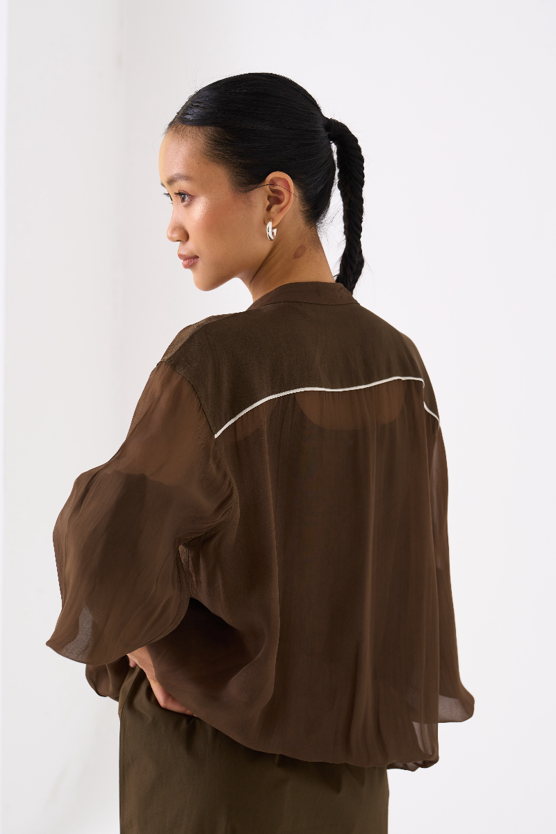 FLORAL APPLIQUE BOMBER JACKET-DARK OLIVE organza by THREE in olive color for women Worldwide