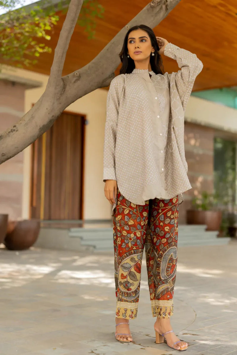 BB SHIRT-TAUPE silk by Dyelogue for women Worldwide