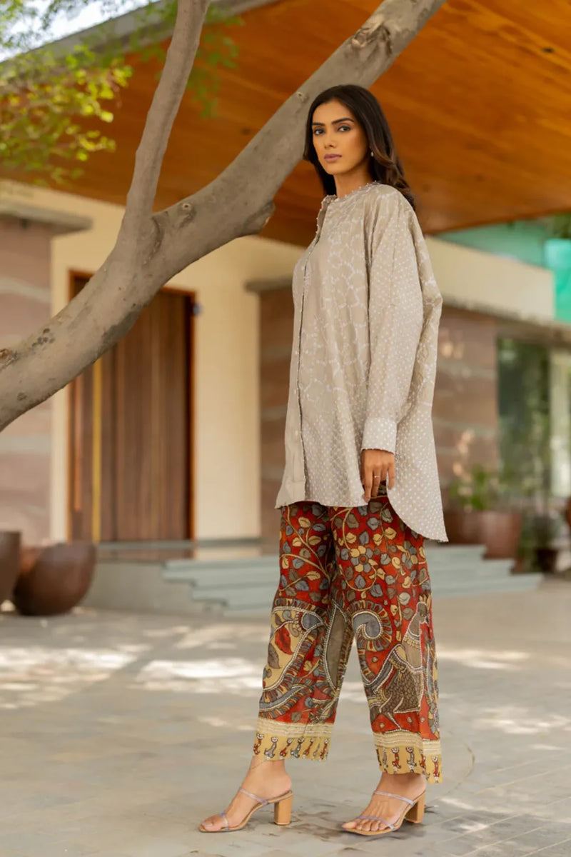 BB SHIRT-TAUPE silk by Dyelogue for women Worldwide