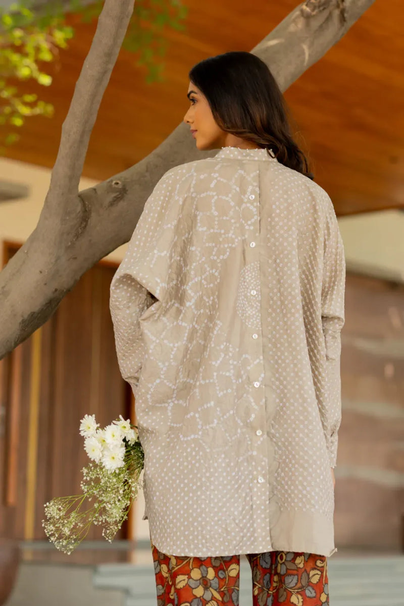BB SHIRT-TAUPE silk by Dyelogue for women Worldwide