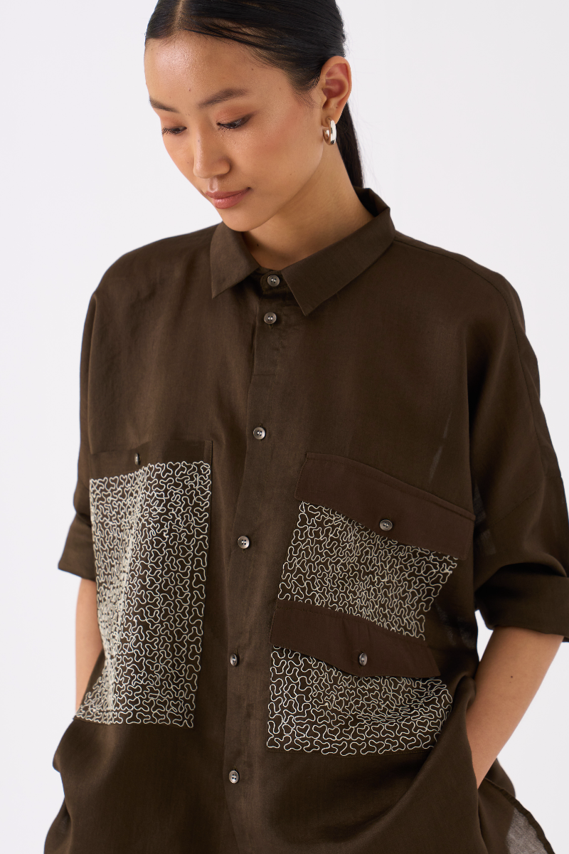 PATCH POCKET SHIRT CO-ORD
(SET OF 2)-DARK OLIVE