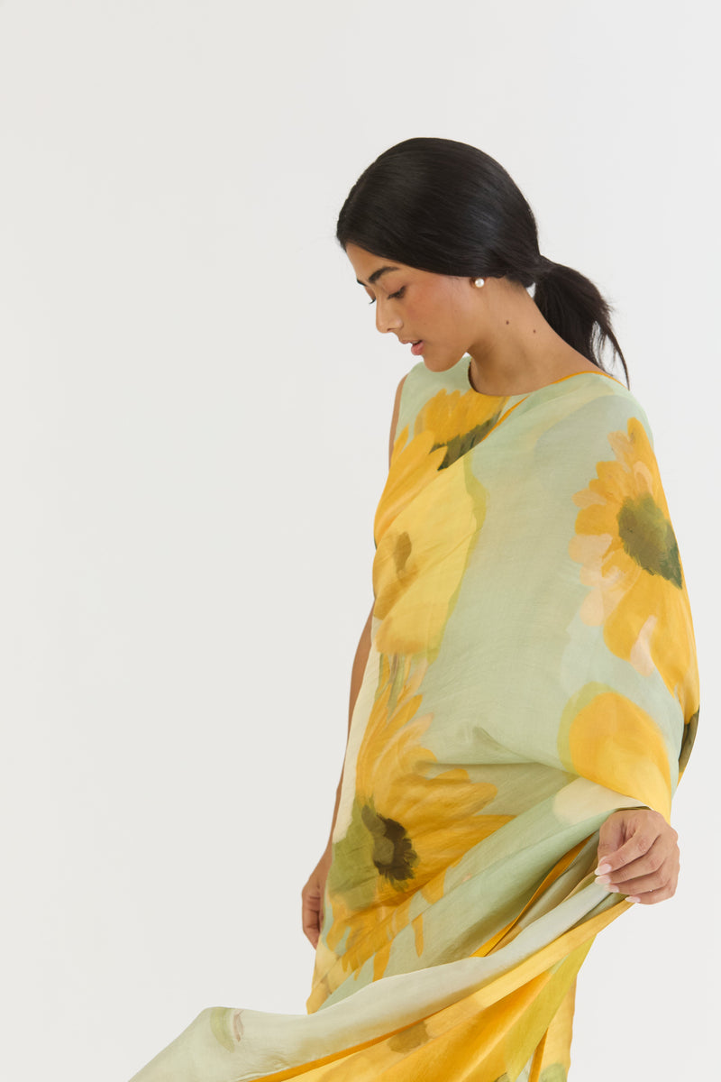 LEMONADE SAREE silk by Yam in yellow color for women Worldwide