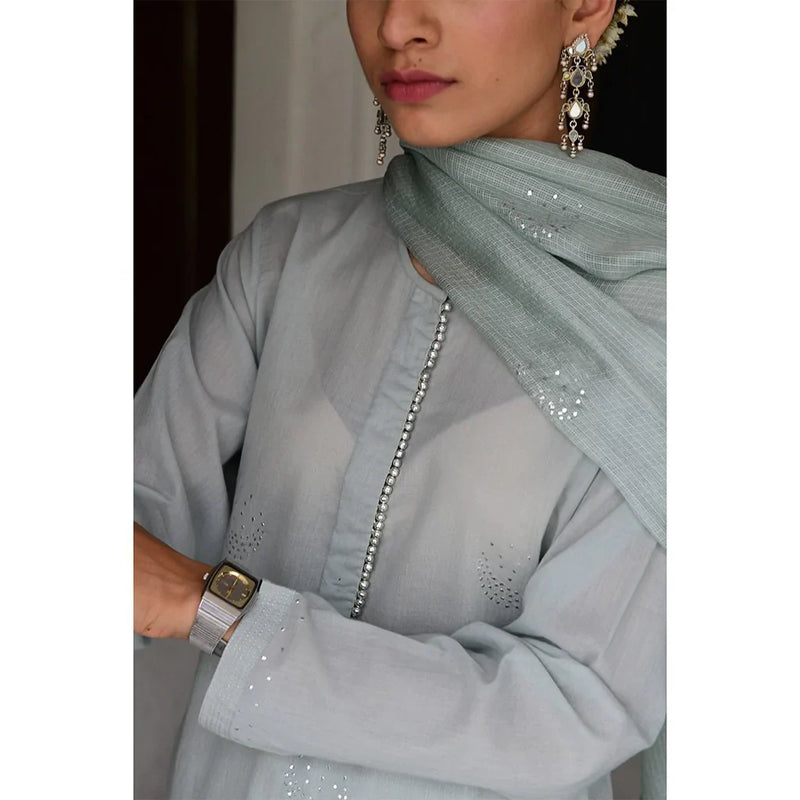 BEHROZE CHAAND (Set of 3-Sea Foam) Dress by TOKREE for women Worldwide