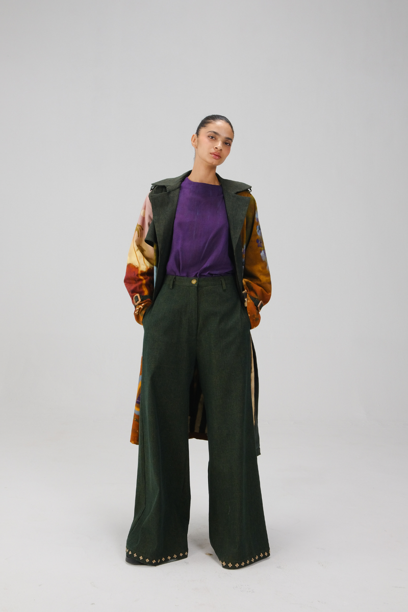 BELL-BOTTOMS-Bottle Green by CORD for women Worldwide