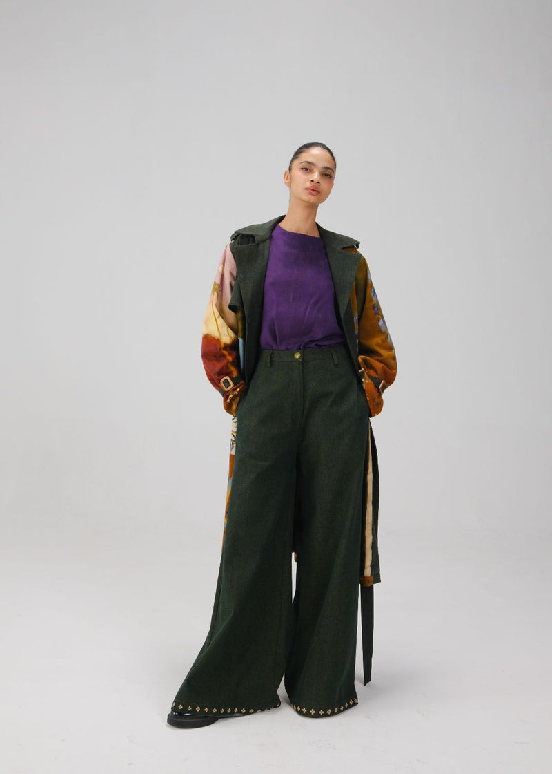 BELL-BOTTOMS-Bottle Green by CORD for women Worldwide