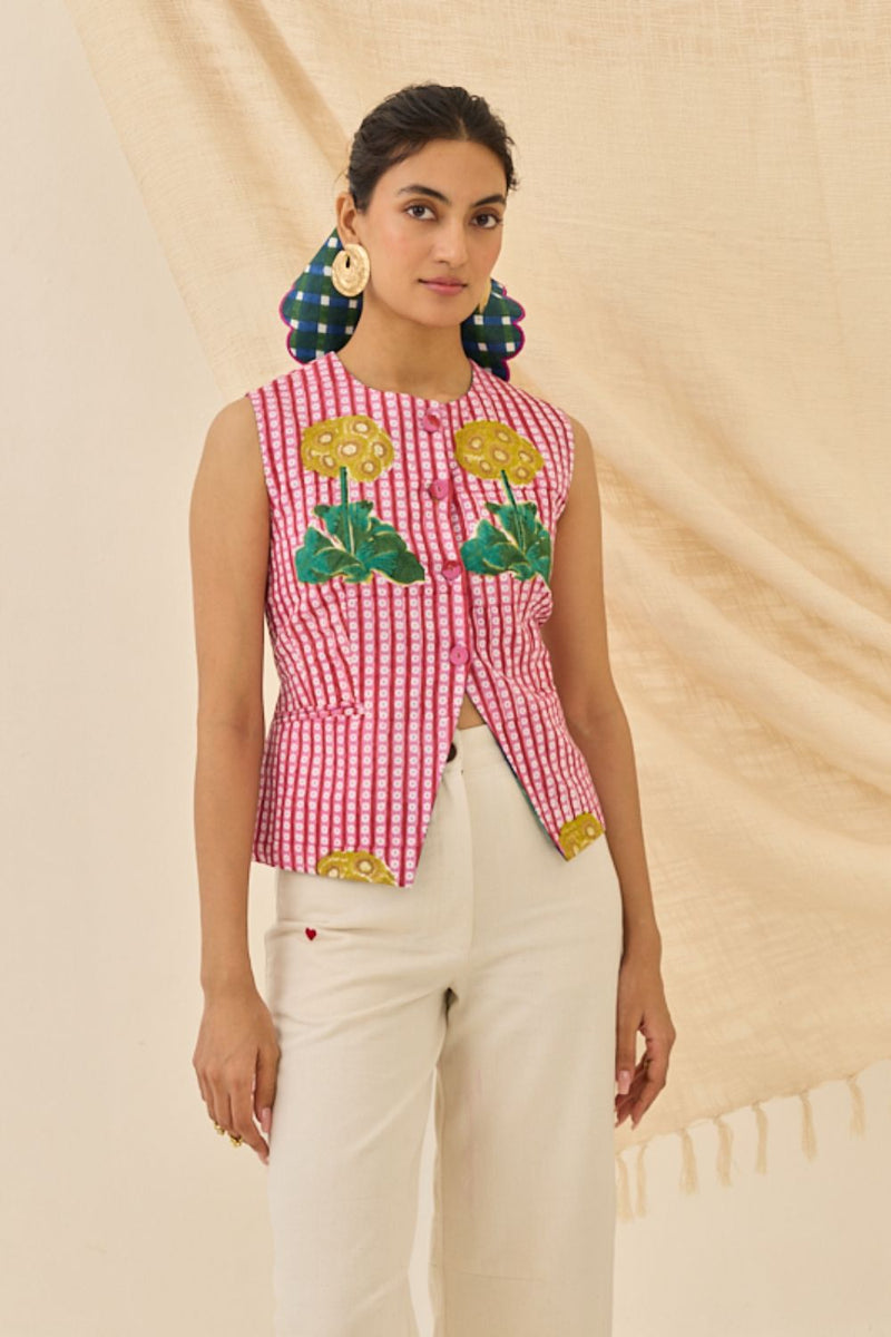 Lali Waistcoat cotton by JodiLife for women Worldwide