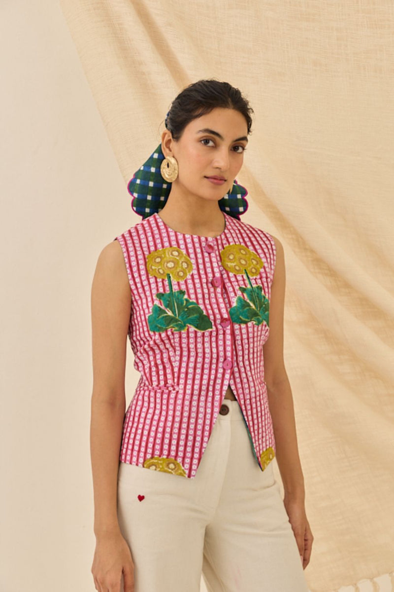 Lali Waistcoat cotton by JodiLife for women Worldwide