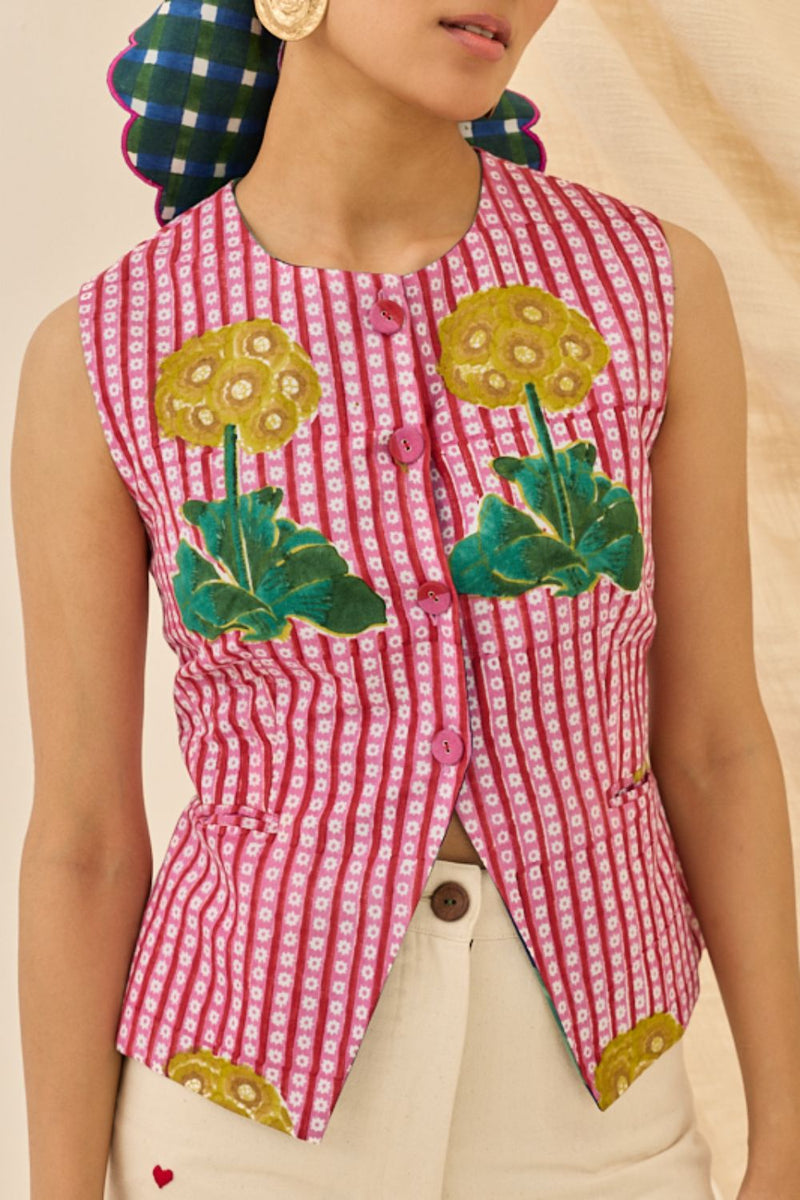 Lali Waistcoat cotton by JodiLife for women Worldwide