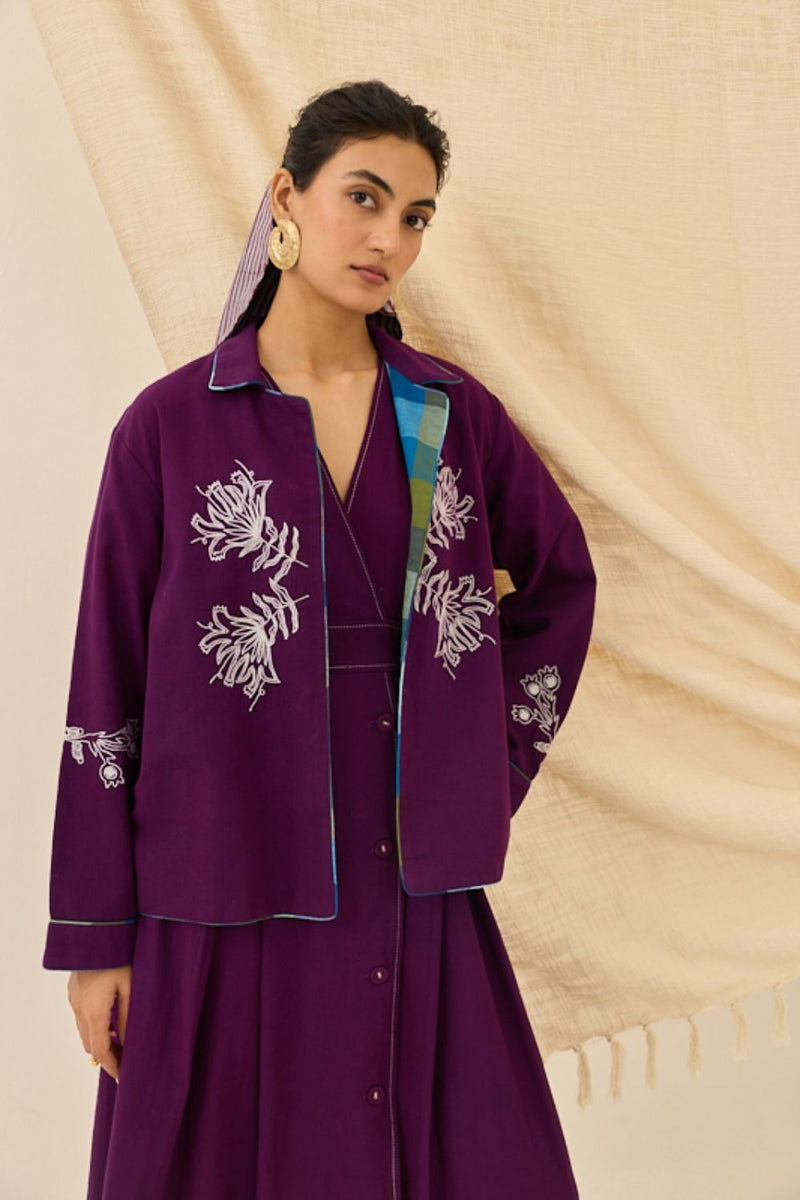 Morni Handloom Reversible Jacket cotton by JodiLife for women Worldwide