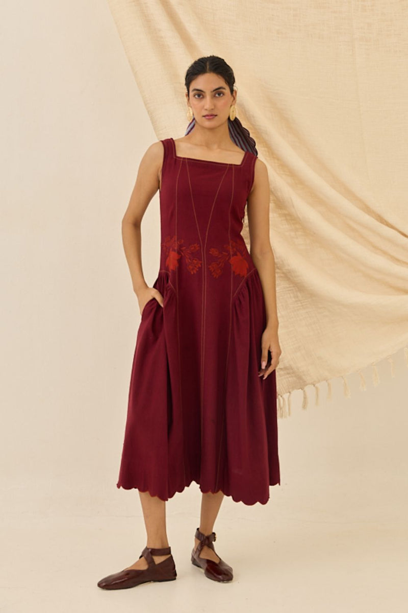 Kuhu Handloom Dress cotton by JodiLife for women Worldwide