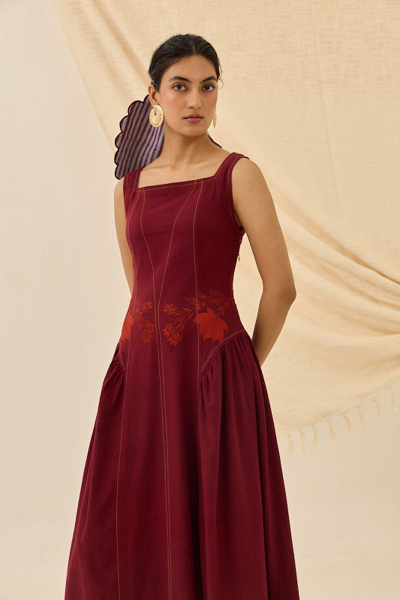 Kuhu Handloom Dress cotton by JodiLife for women Worldwide