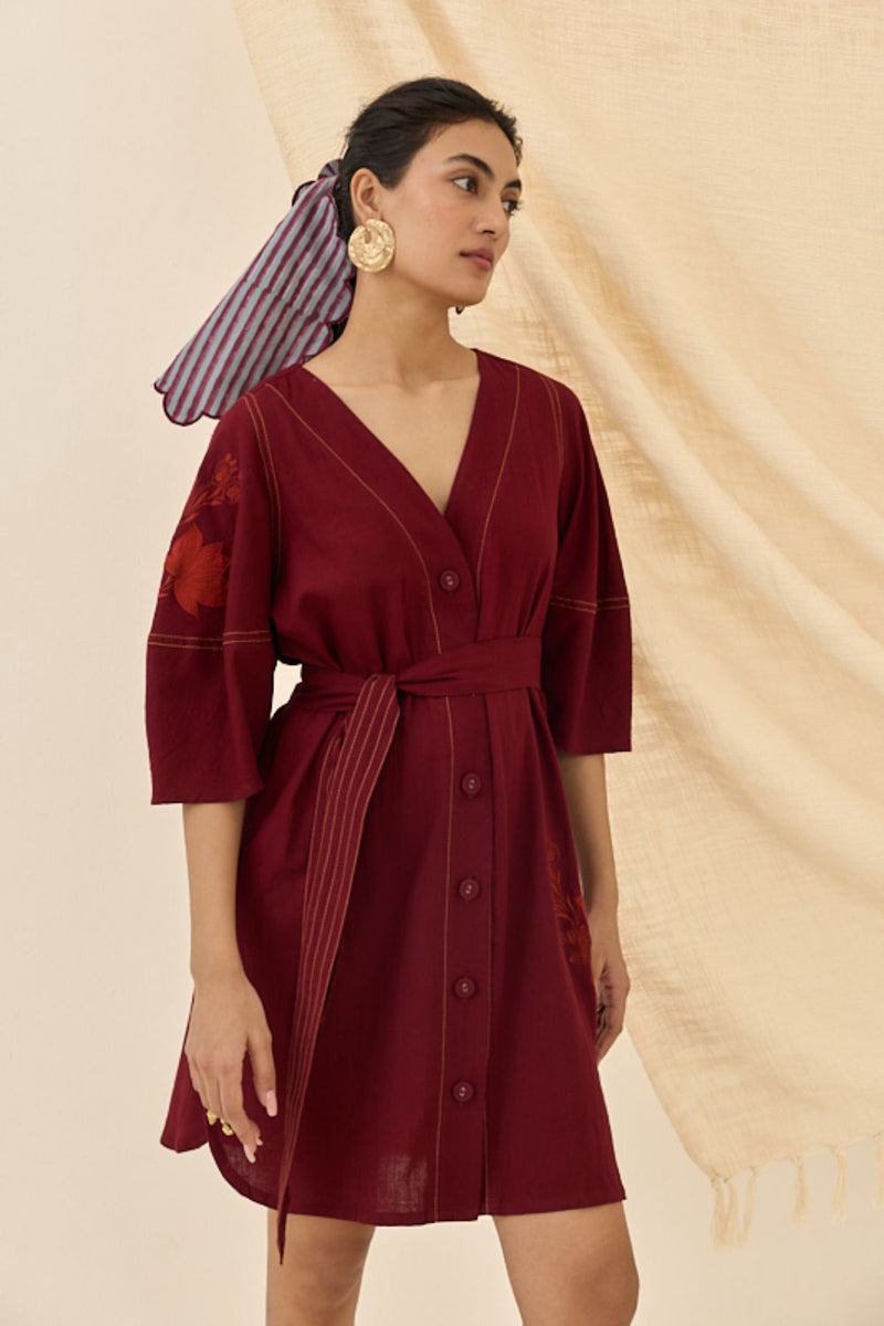 Kuhu Handloom Shift Dress cotton by JodiLife for women Worldwide