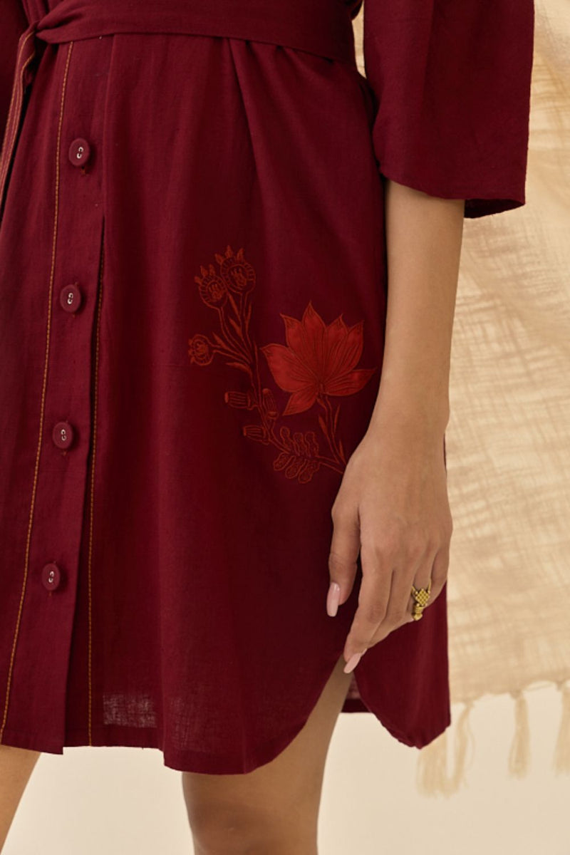 Kuhu Handloom Shift Dress cotton by JodiLife for women Worldwide