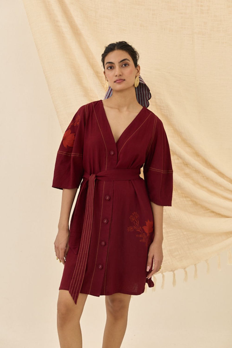 Kuhu Handloom Shift Dress cotton by JodiLife for women Worldwide