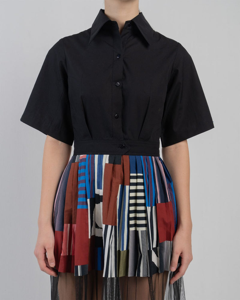 BLOC MOSAIC DRESS - Multicolour + Black dress by Leh Studios in multicolour for women Worldwide