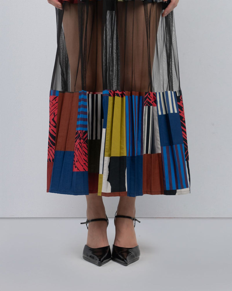 BLOC MOSAIC DRESS - Multicolour + Black dress by Leh Studios in multicolour for women Worldwide