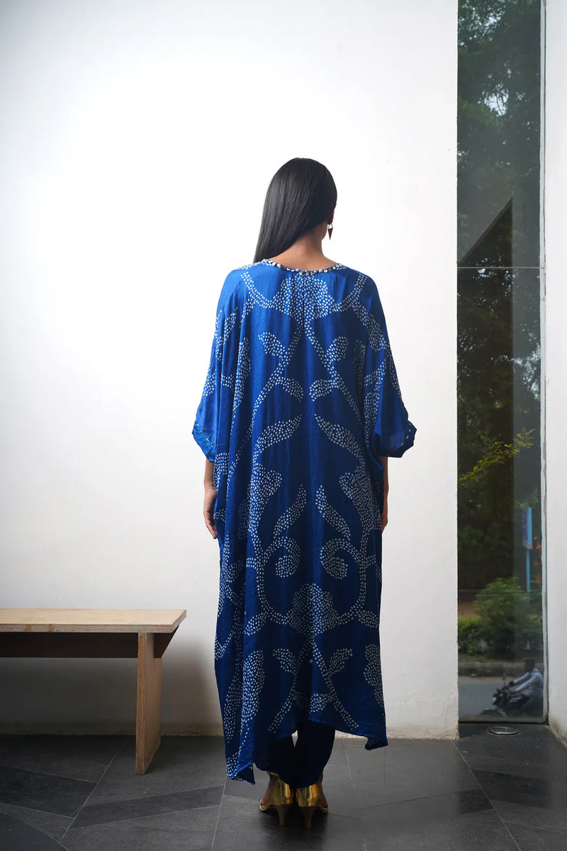 IKEBANA SET-blue silk by Dyelogue in blue color for women Worldwide