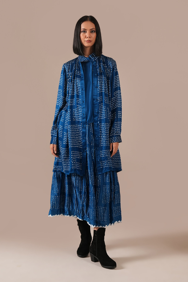 BLUE HORIZON SET silk by Indigo Dreams in blue color for women Worldwide