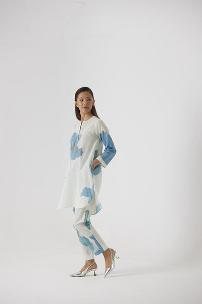 BLUE POPPIES SHORT KURTA SET