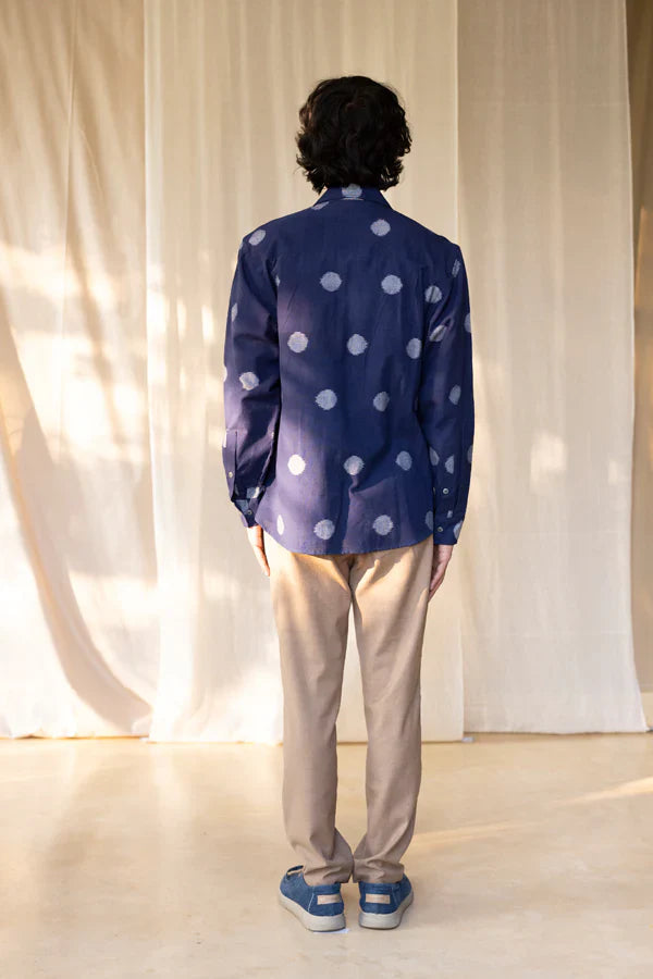 BOKEH FULL SHIRT 100% cotton by Translate Men in blue color for men Worldwide